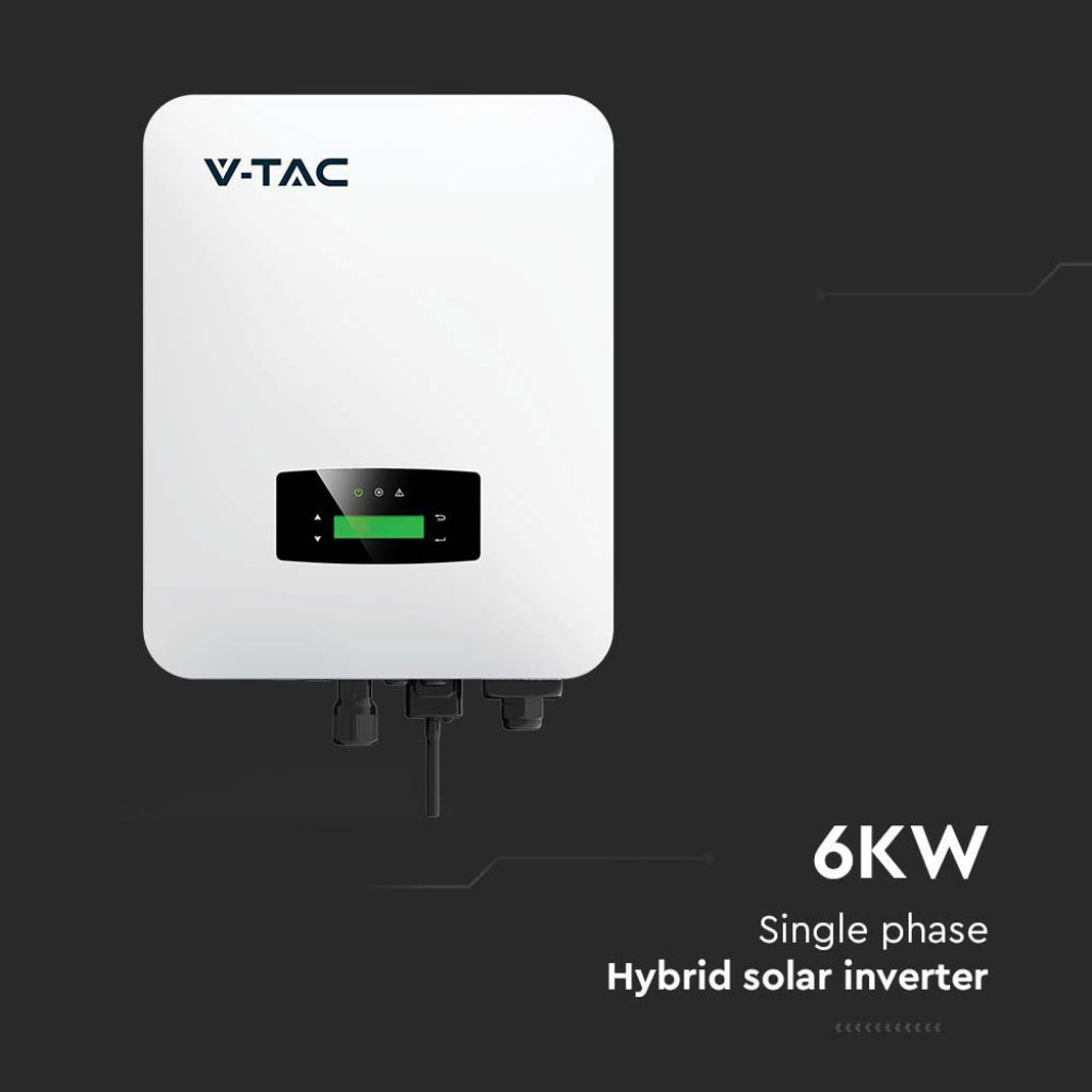 6KW On/Off Grid Hybrid Solar Inverter Single Phase  CT , Smart Meter And Accessories Included