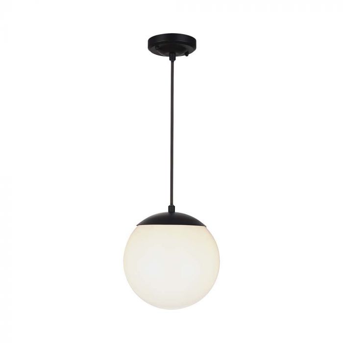 LED PENDANT LIGHT E27 MAT BLACK OPAL PLASTIC C BALL 200x200x180mm
