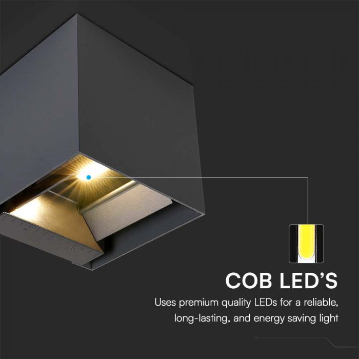 LED SOLAR WALL LIGHT COB WITH PIR SENSOR(4-5m) 9W 860lm WW 150x153x150mm BLACK