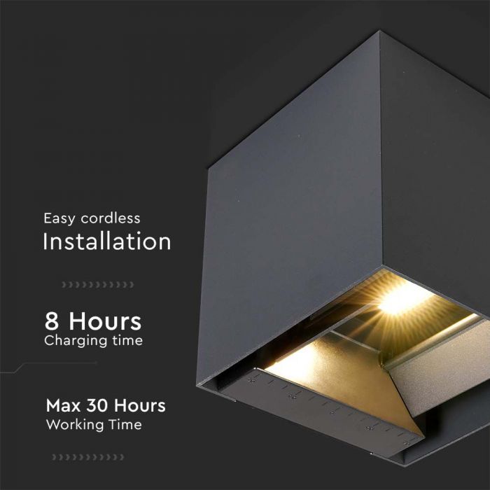LED SOLAR WALL LIGHT COB WITH PIR SENSOR(4-5m) 9W 860lm WW 150x153x150mm BLACK