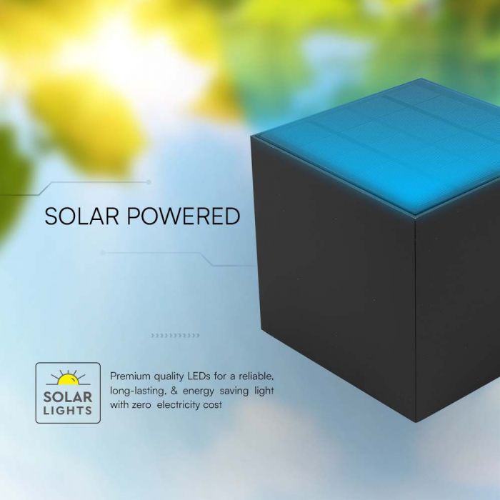 LED SOLAR WALL LIGHT COB WITH PIR SENSOR(4-5m) 9W 860lm WW 150x153x150mm BLACK