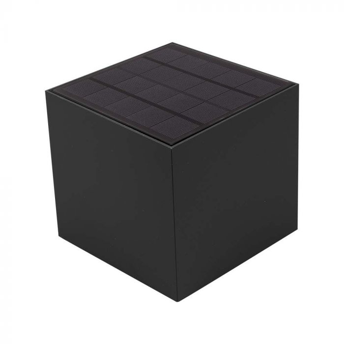 LED SOLAR WALL LIGHT COB WITH PIR SENSOR(4-5m) 9W 860lm WW 150x153x150mm BLACK