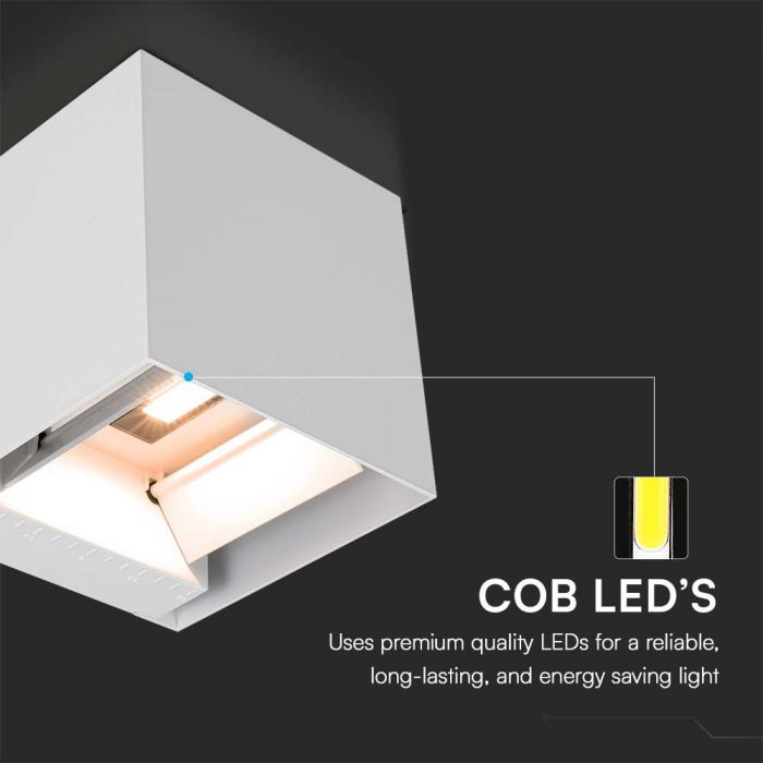 LED SOLAR WALL LIGHT COB WITH PIR SENSOR(4-5m) 9W 860lm WW 150x153x150mm WHITE