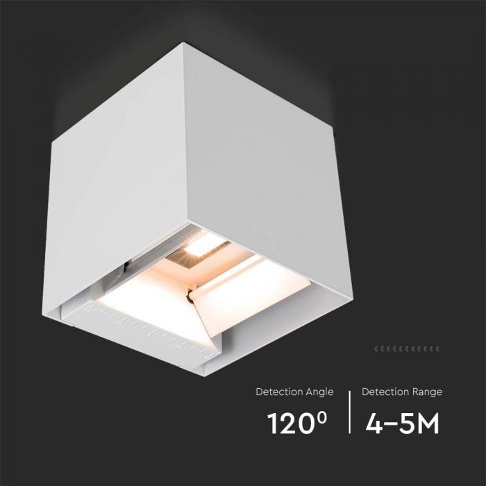 LED SOLAR WALL LIGHT COB WITH PIR SENSOR(4-5m) 9W 860lm WW 150x153x150mm WHITE