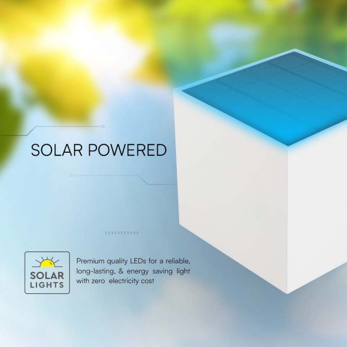 LED SOLAR WALL LIGHT COB WITH PIR SENSOR(4-5m) 9W 860lm WW 150x153x150mm WHITE