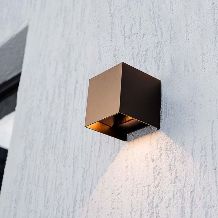 LED SOLAR WALL LIGHT COB WITH PIR SENSOR(4-5m) 9W 860lm WW 150x153x150mm CORTEN