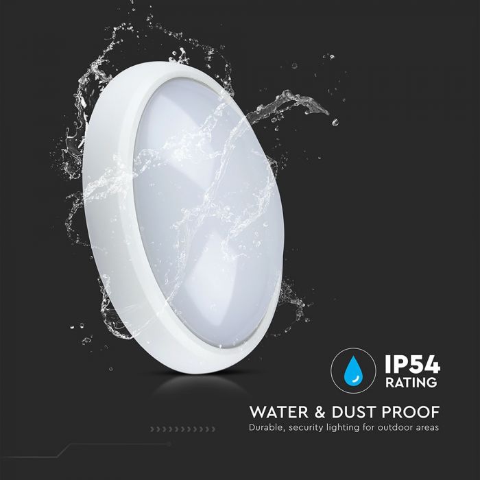 LED DOME LIGHT OVAL 8W 110° 560lm CW 126X187X76 WHITE IP65