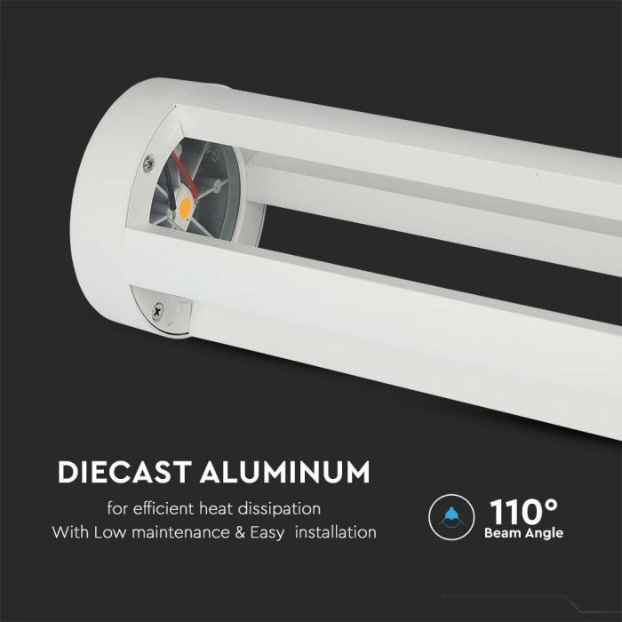 LED GARDEN LIGHT ALUMINIUM 10W 1000lm DL 72° 108X800 IP65 WHITE
