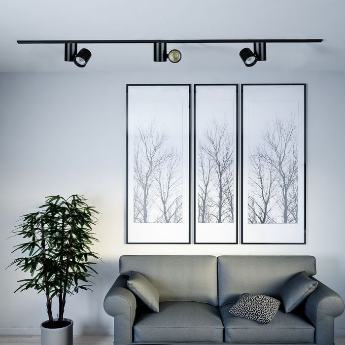 LED TRACK COB LIGHT 15W 1350lm CW 24° 180X97X155 4-LINE BLACK