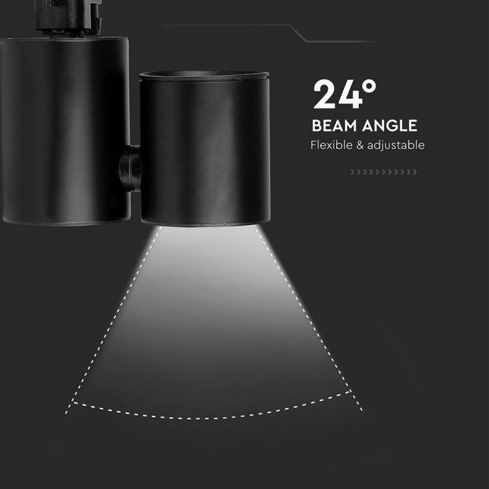 LED TRACK COB LIGHT 15W 1350lm CW 24° 180X97X155 4-LINE BLACK