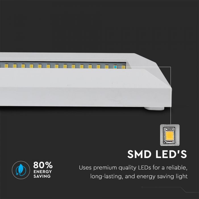 LED STEP LIGHT RECTANGLE 3W 55° 110lm WW 230X80X27 WHITE IP65