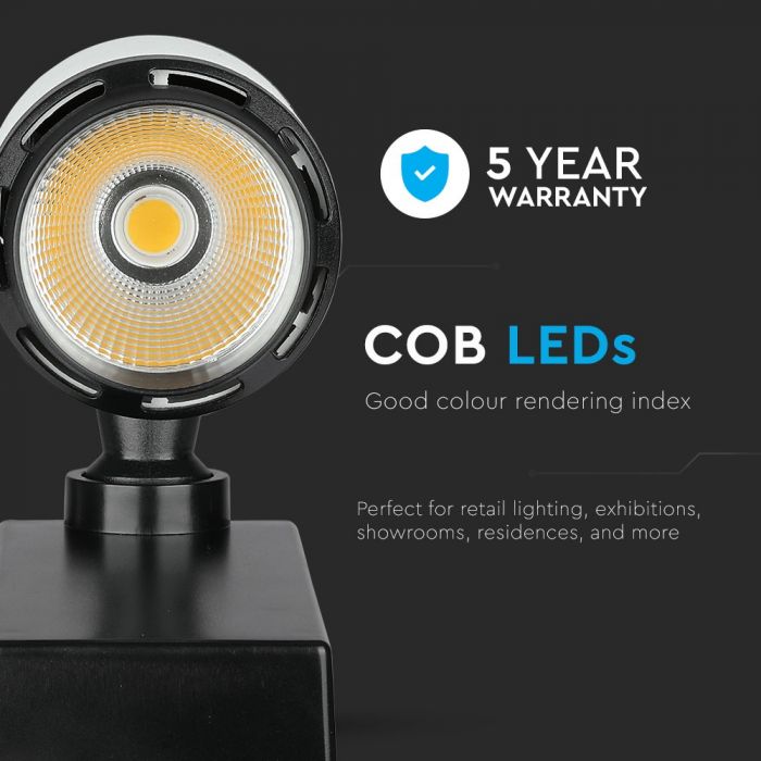 10W LED Track Light Black/White Body White