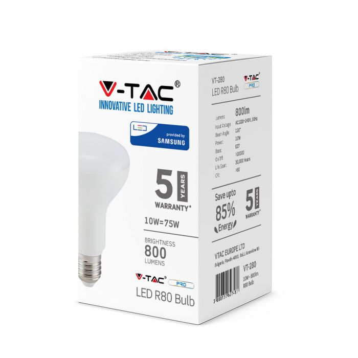 LED E27 LAMP R80 10W WW 800lm 120° 80X114 SAMSUNG CHIP