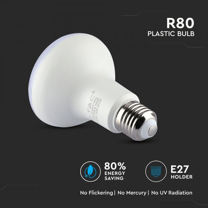 LED Bulb SAMSUNG Chip 10W E27 R80 Plastic White