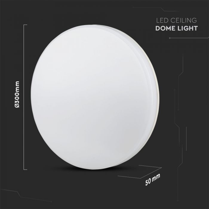 LED DOME LIGHT FRAMELESS ROUND 25W 110° 2500lm WW 30X5 IP44 SAMSUNG IK08