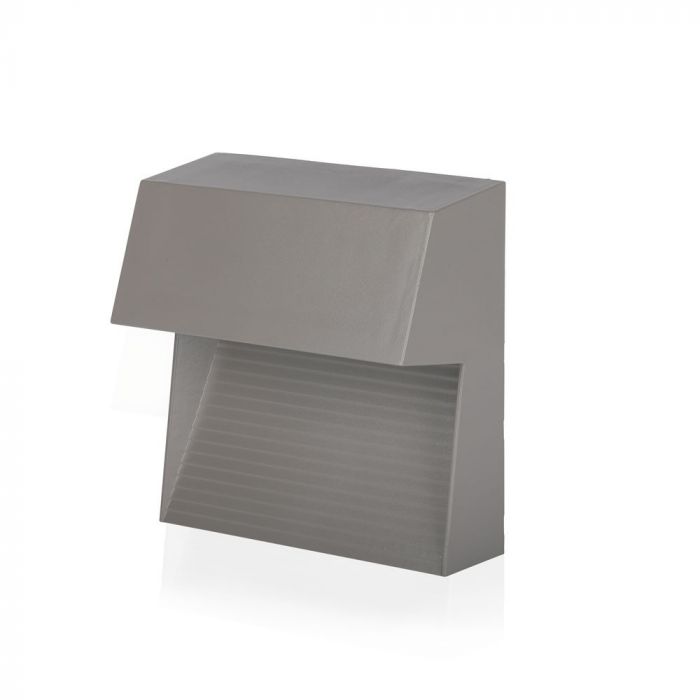 LED STEP LIGHT SQUARE 3W 90° 210lm WW 151X72X154 GREY IP65
