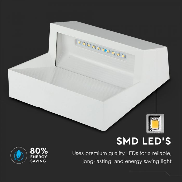 LED STEP LIGHT SQUARE 3W 90° 210lm WW 151X72X154 WHITE IP65