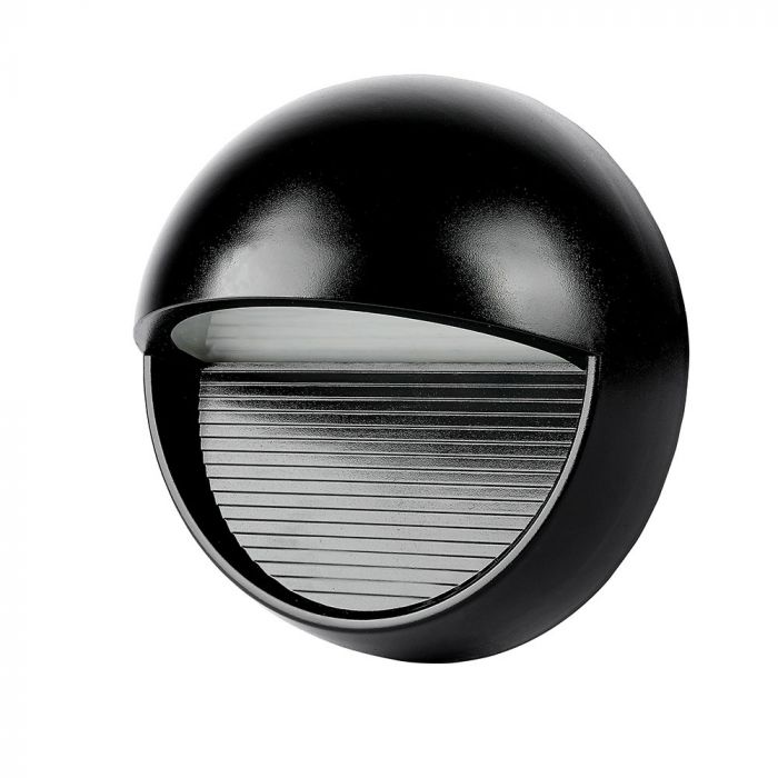 LED STEP LIGHT ROUND 3W 90° 210lm WW 166X94 BLACK IP65