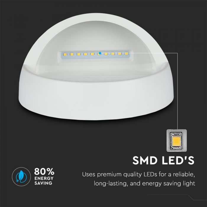 LED STEP LIGHT ROUND 3W 90° 210lm WW 166X94 WHITE IP65