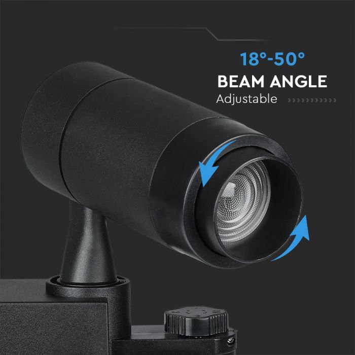 LED TRACK COB LIGHT 15W 650lm 3 IN 1 16-53° 250X141X60 BLUETOOTH CONTROL BLACK