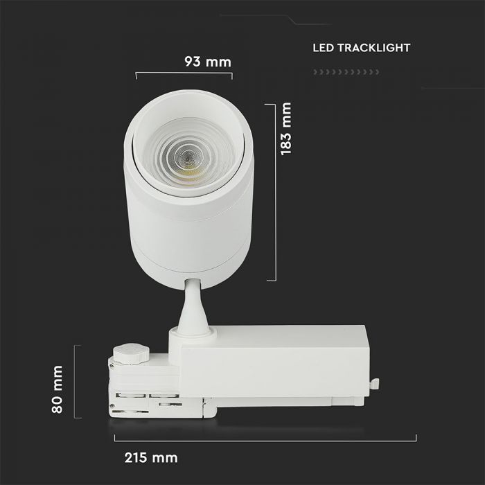 LED TRACK COB LIGHT 35W 2350lm 3 IN 1 16-53° 250X183X93 BLUETOOTH CONTROL WHITE