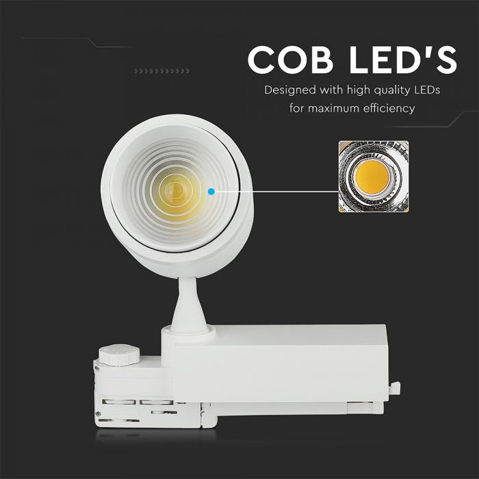 LED TRACK COB LIGHT 35W 2350lm 3 IN 1 16-53° 250X183X93 BLUETOOTH CONTROL WHITE