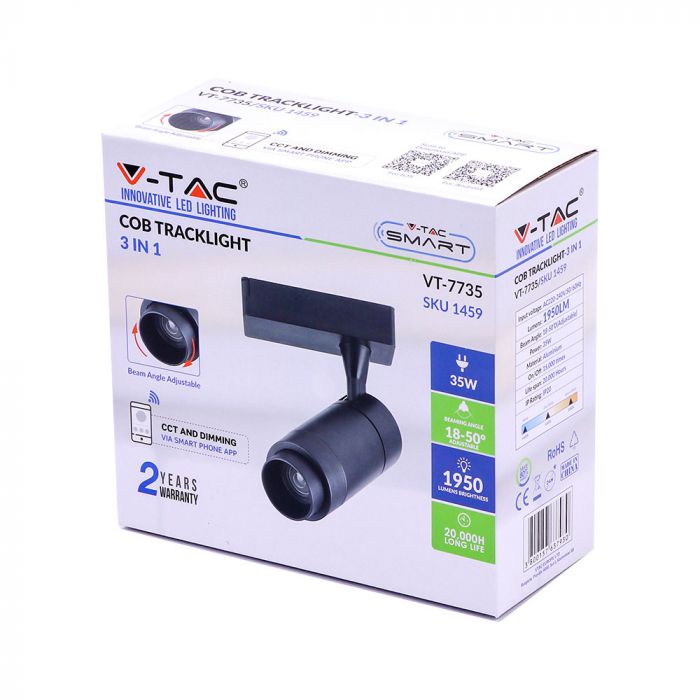 LED TRACK COB LIGHT 35W 2350lm 3 IN 1 16-53° 250X183X93 BLUETOOTH CONTROL BLACK