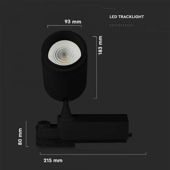 LED TRACK COB LIGHT 35W 2350lm 3 IN 1 16-53° 250X183X93 BLUETOOTH CONTROL BLACK