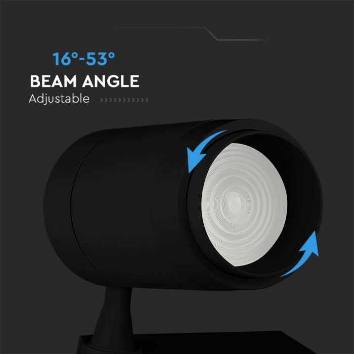 LED TRACK COB LIGHT 35W 2350lm 3 IN 1 16-53° 250X183X93 BLUETOOTH CONTROL BLACK