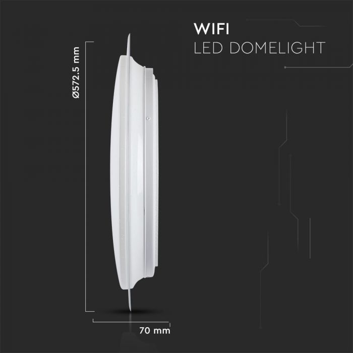 LED DESIGNER CEILING SMART LIGHT TUYA WIFI 2.4GHz CCT CHANGING STARRY COVER 60W 4200lm 120° D:45 DIMMABLE