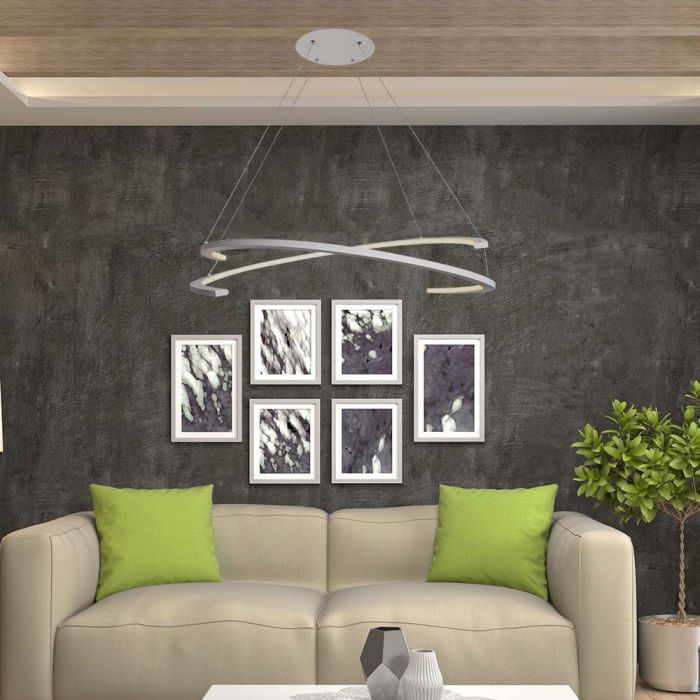 LED PENDANT LIGHT METAL 48W WW 5150lm 800x1200mm TRIAC DIMMABLE WHITE