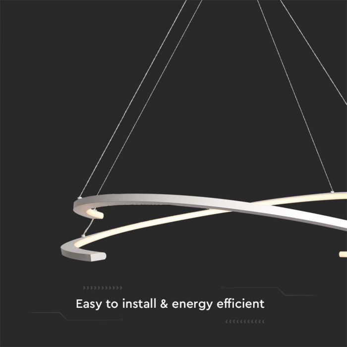 LED PENDANT LIGHT METAL 48W WW 5150lm 800x1200mm TRIAC DIMMABLE WHITE