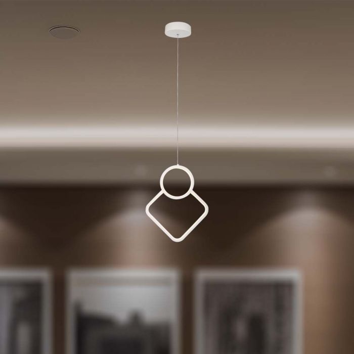 LED PENDANT LIGHT 12W WW 1300lm 280x1960mm WHITE