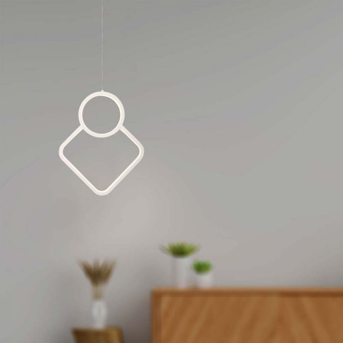 LED PENDANT LIGHT 12W WW 1300lm 280x1960mm WHITE