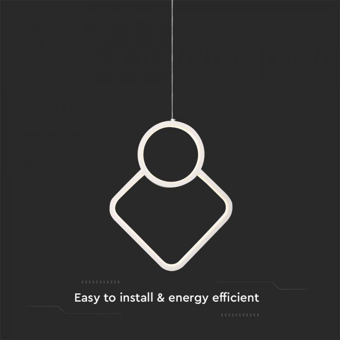 LED PENDANT LIGHT 12W WW 1300lm 280x1960mm WHITE