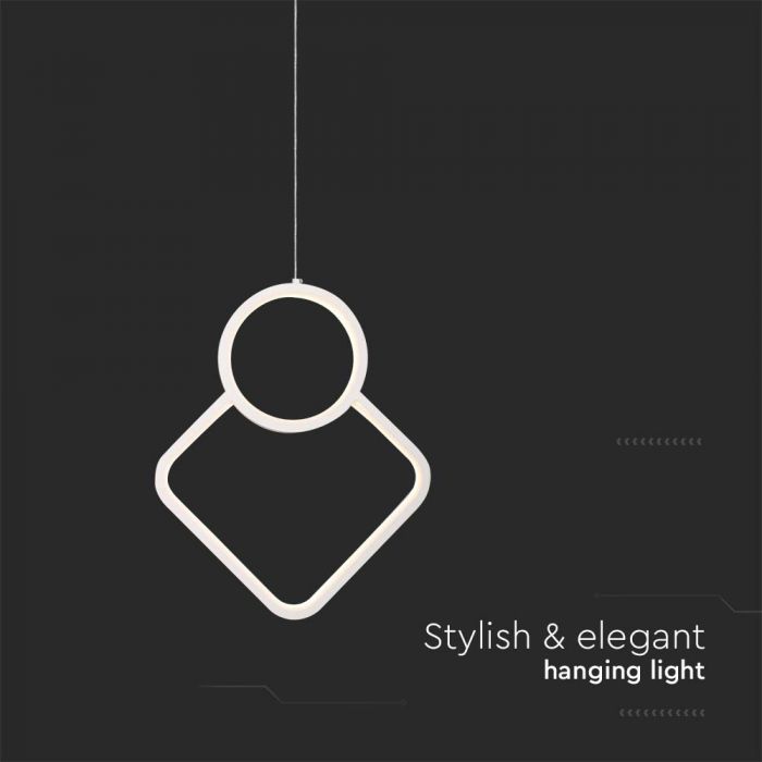 LED PENDANT LIGHT 12W WW 1300lm 280x1960mm WHITE