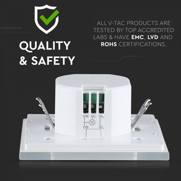 LED MICROWAVE SENSOR SWITCH 300W 180° 5-15M WHITE