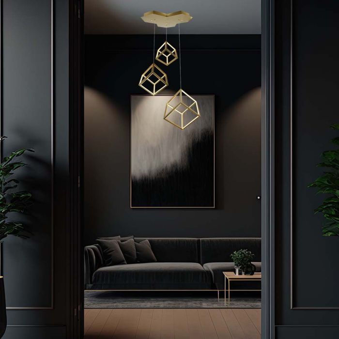 LED PENDANT LIGHT 46W WW 4900lm 500x1500mm GOLD