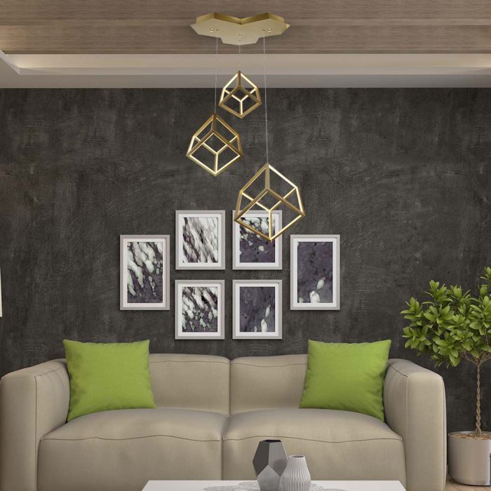 LED PENDANT LIGHT 46W WW 4900lm 500x1500mm GOLD
