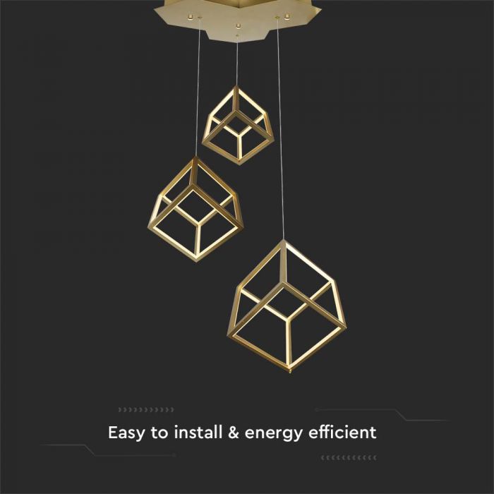 LED PENDANT LIGHT 46W WW 4900lm 500x1500mm GOLD