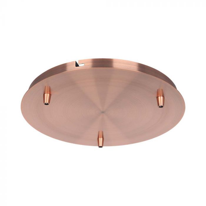 STEEL CANOPY WITH 3 HOLES ON SURFACE - 300x25mm RED COPPER