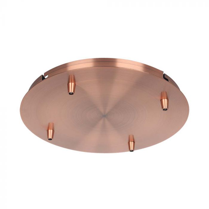 STEEL CANOPY WITH 5 HOLES ON SURFACE - 300x25mm RED COPPER