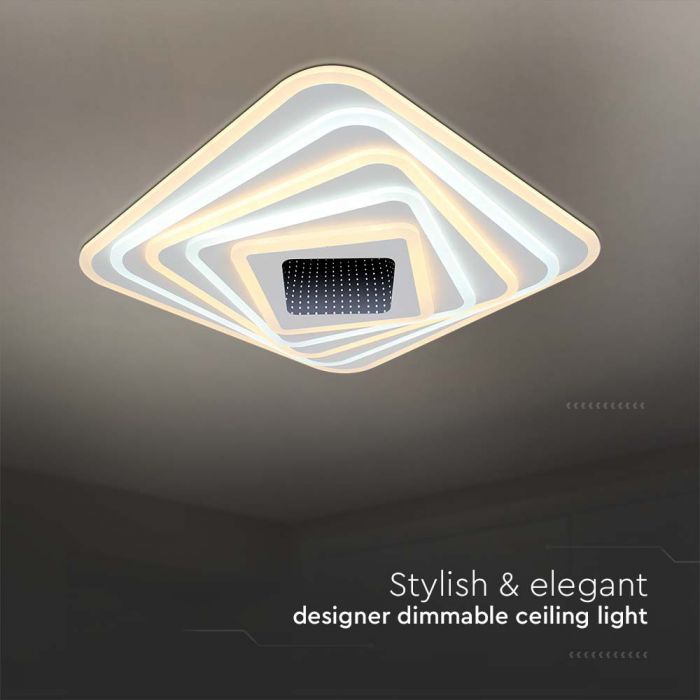 LED SMART DECORATIVE CEILING LIGHT 150W 3IN1 15500lm DIMMABLE+REMOTE CONTROL 50x50x7CM