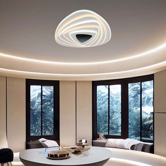 LED SMART DECORATIVE CEILING LIGHT 150W 3IN1 12800lm DIMMABLE+REMOTE CONTROL 51x50x7CM