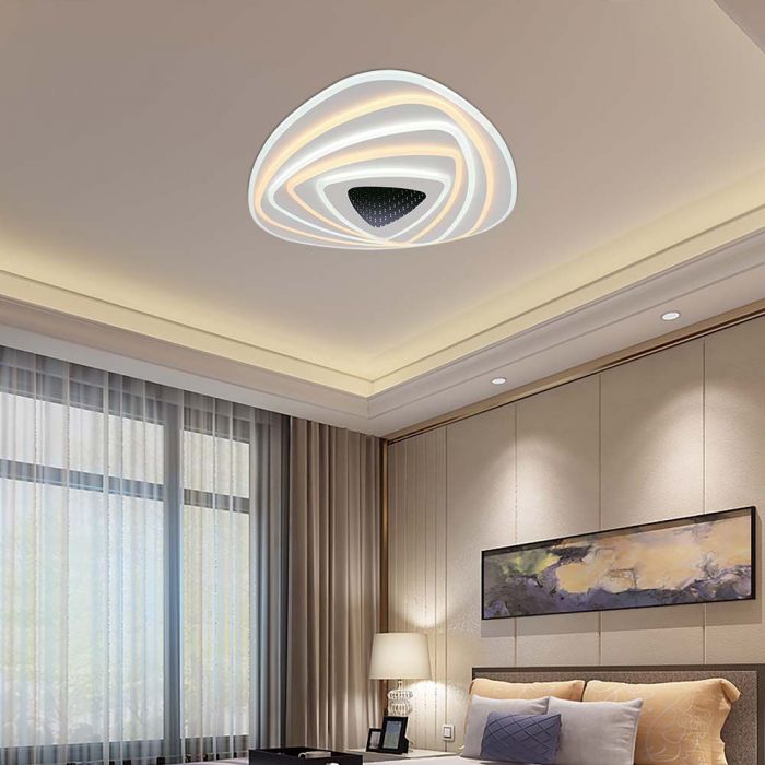 LED SMART DECORATIVE CEILING LIGHT 150W 3IN1 12800lm DIMMABLE+REMOTE CONTROL 51x50x7CM