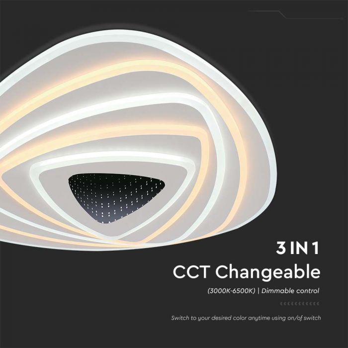 LED SMART DECORATIVE CEILING LIGHT 150W 3IN1 12800lm DIMMABLE+REMOTE CONTROL 51x50x7CM