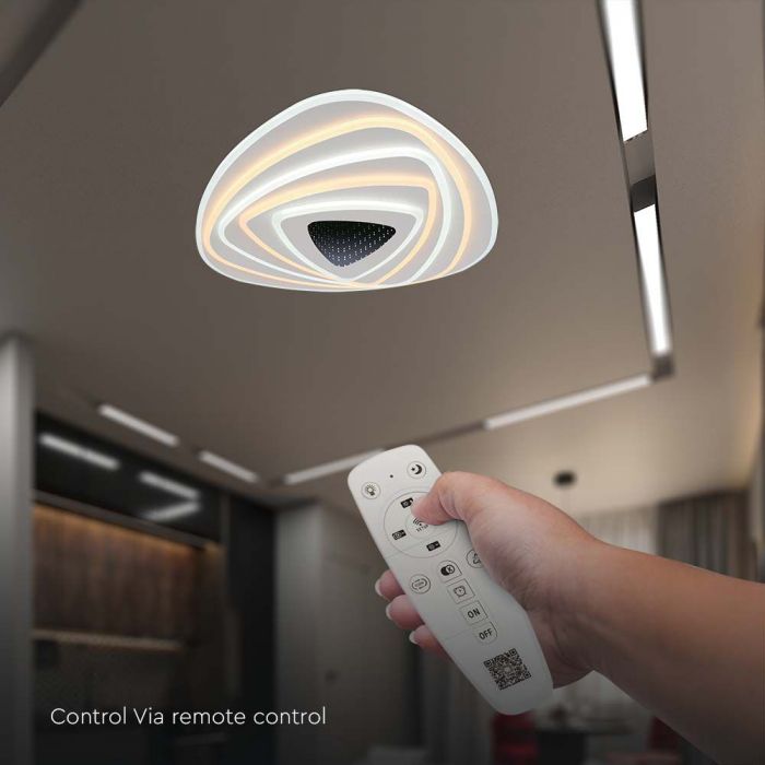 LED SMART DECORATIVE CEILING LIGHT 150W 3IN1 12800lm DIMMABLE+REMOTE CONTROL 51x50x7CM