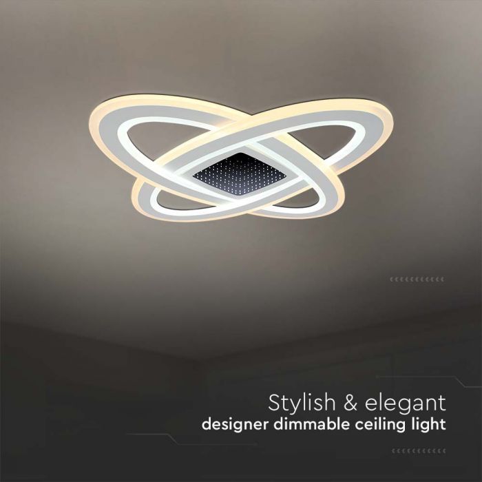 LED SMART DECORATIVE CEILING LIGHT 130W 3IN1 13600lm DIMMABLE+REMOTE CONTROL 50x50x5CM
