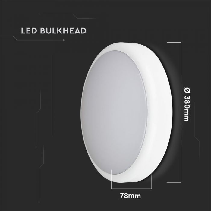 LED DOME LIGHT ROUND 20W 120° 1850lm 3in1 380X78 IP65 SAMSUNG IK08