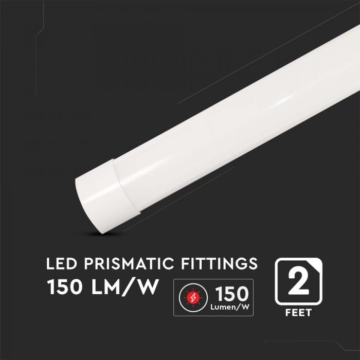 LED PRISMATIC SLIM FITTING 15W CW 2250lm 120° 600X75X24 150Lm/W